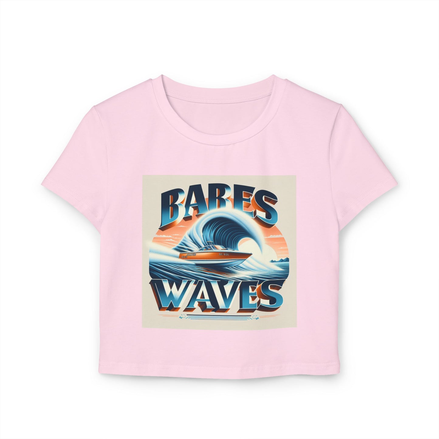 Babes on Waves Women's Baby Tee - Stylish Cropped Top for Beach Lovers