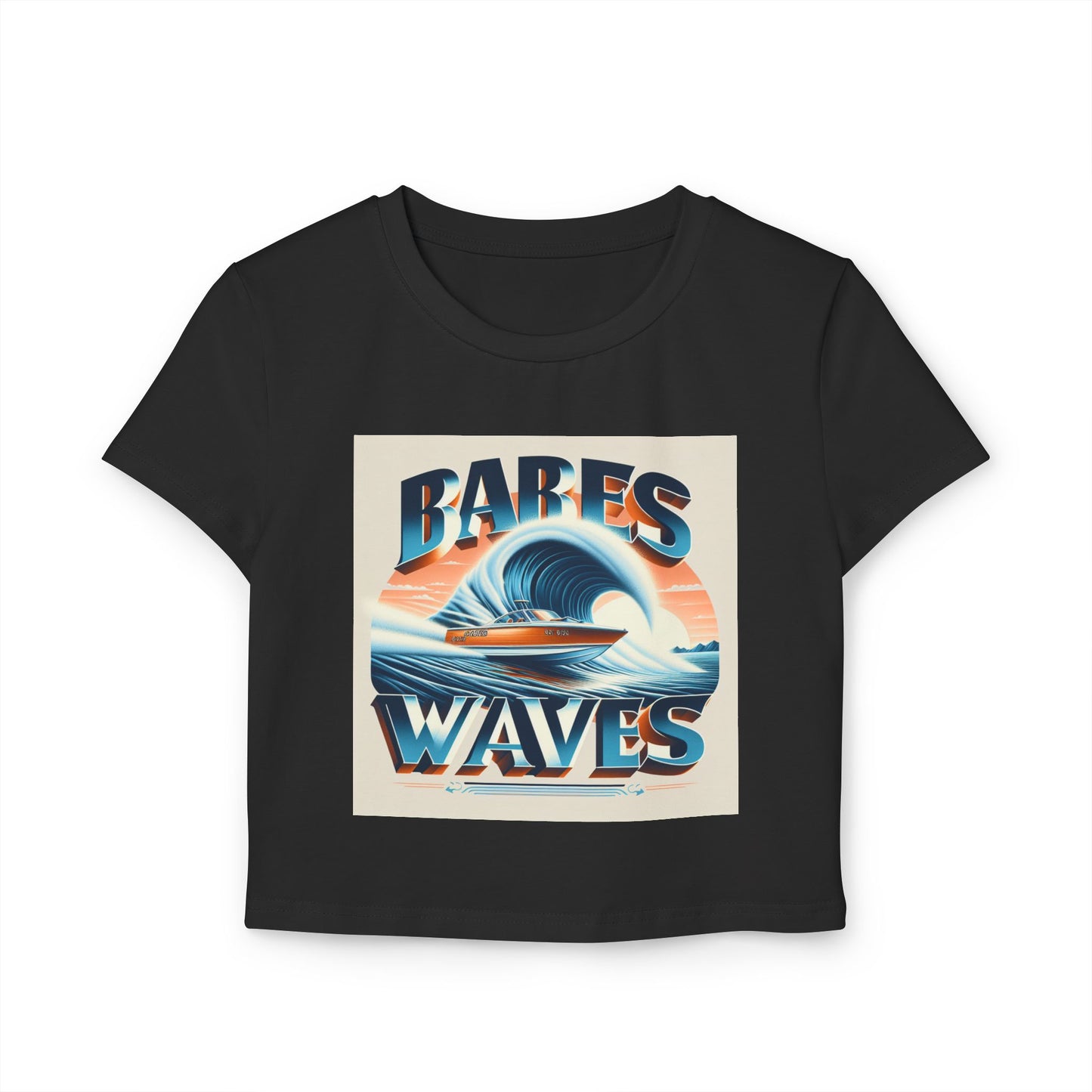 Babes on Waves Women's Baby Tee - Stylish Cropped Top for Beach Lovers