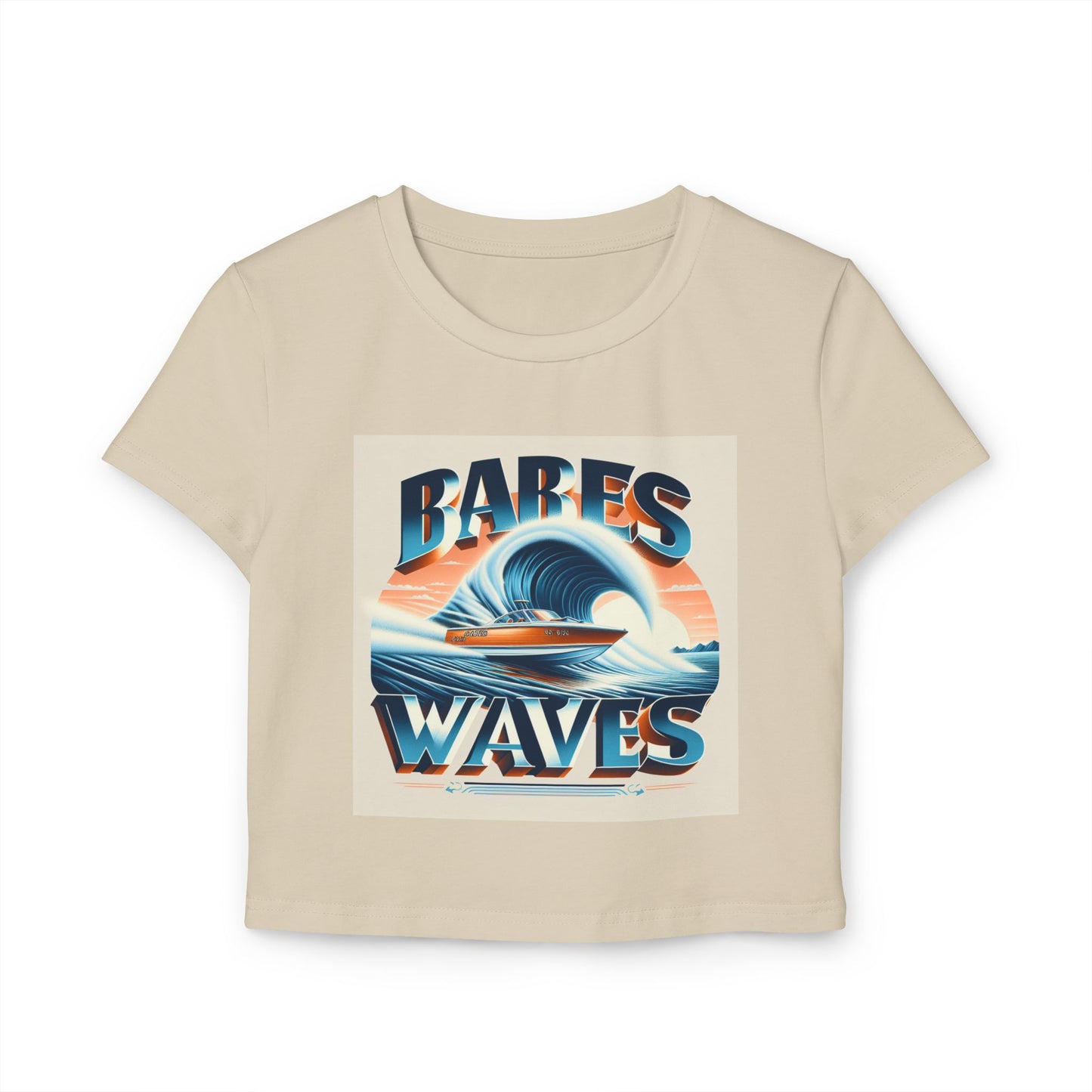 Babes on Waves Women's Baby Tee - Stylish Cropped Top for Beach Lovers
